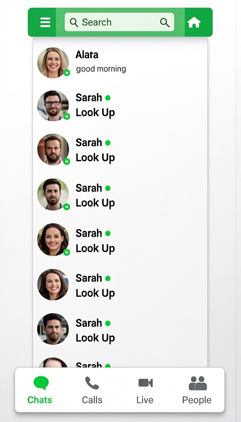 Trigger app chat list showing conversations with avatars and unread badges